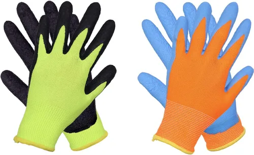 AIGEVTURE 3 pares de guantes de jardinería para niños de 2 a 13 años, guantes de jardín para niños pequeños, guantes de trabajo de patio para niños