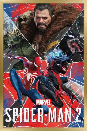 Miniatura 17 de Trends International Marvel's Spider-Man 2 - Póster de pared de grupo, 22.4 pulgadas de largo x 14.7 pulgadas, versión enmarcada en bronce Versión