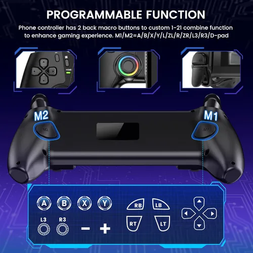 Miniatura 3 de KICKDOT Controlador MC5000 Pro para Switch 2/1/OLED y iPhone/Android - Joystick de efecto Hall, controlador inalámbrico Bluetooth