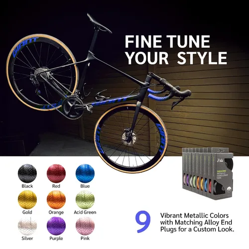 Miniatura 3 de JRC Components Orimono - Cinta metálica para manillar de bicicleta, juego de 2 cintas de barra para bicicleta de carretera, envoltura de manillar