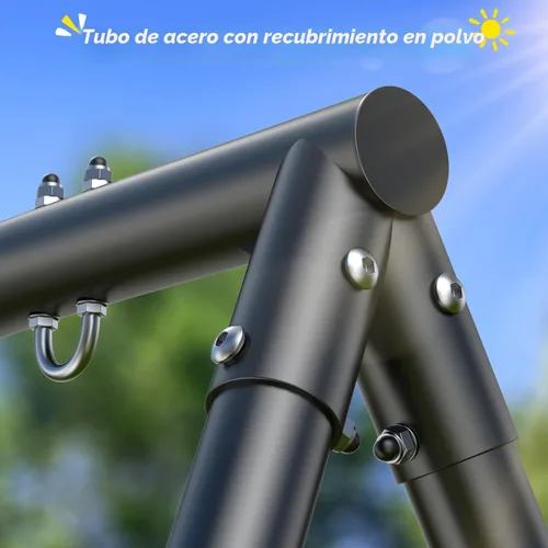 Miniatura 4 de Trekassy Columpio de Plataforma Grande Tipo Platillo de 60" con Marco para Niños al Aire Libre, Juego de Columpio de 440lbs con Soporte de Metal