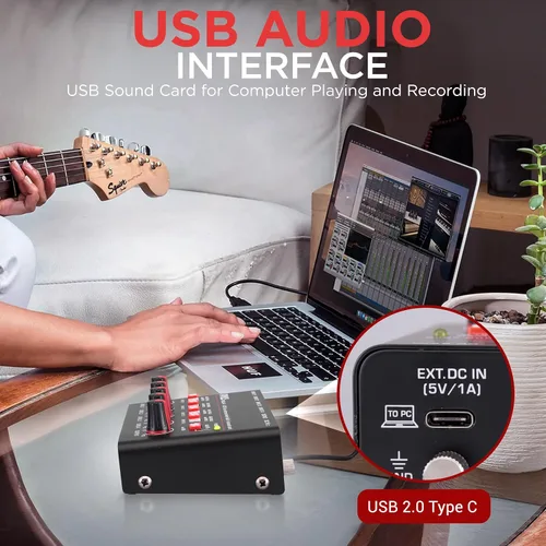 Miniatura 6 de Pyle Mezclador de línea inalámbrico Bluetooth 5.0 de 4 canales - Interfaz de audio USB - 4 entradas mono/estéreo - Ruido ultrabajo - Alto margen