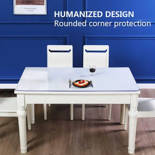 Miniatura 3 de Protector de escritorio de 19 x 60 pulgadas de vinilo transparente PVC para oficina, protector de mesa de escritura, tapete de plástico