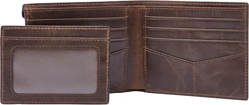 Miniatura 3 de Fossil Cartera de cuero plegable deslizante 2 en 1 con funda extraíble para tarjetas para hombres