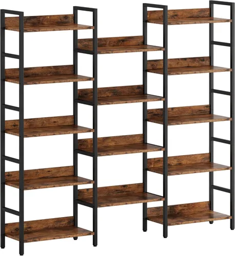 IRONCK - Estanterías y estanterías triples anchas de 5 niveles, estantería industrial con deflectores, estantería Etagere grande con marco de metal