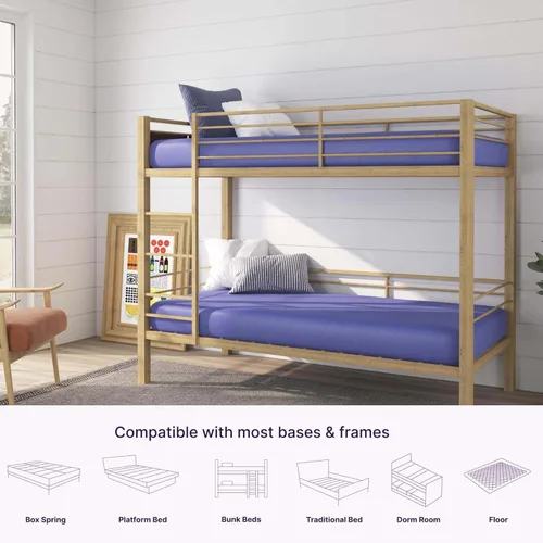 Miniatura 4 de Colchón individual de 5 pulgadas, colchón de espuma viscoelástica con funda extraíble lavable, colchón de cama individual para niños, adolescentes