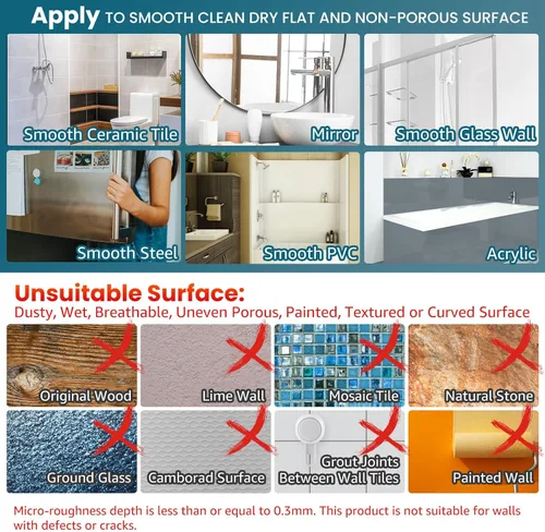 Miniatura 9 de TAILI Soporte para maquinilla de afeitar con ventosa para ducha, paquete de 2, toalla, lufa, soporte para afeitadora para pared de baño, potentes