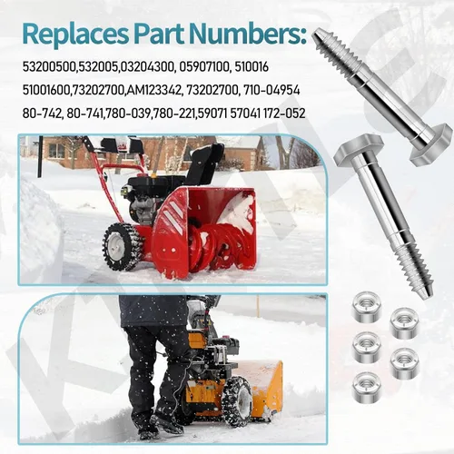 Miniatura 4 de 53200500 Pasadores de corte con tuercas (1-9/16 pulgadas x 1/4 pulgadas) compatibles con Ariens AM123342, 532005, 53200500, 510016, 51001600