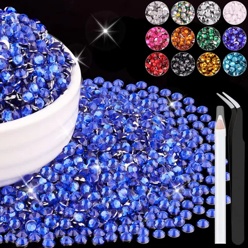 Miniatura 64 de 12000 diamantes de imitación de resina de 0.079 pulgadas a granel para manualidades (transparente), cristales deslumbrantes con parte trasera plana