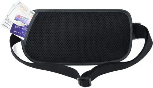 Miniatura 142 de DAITET Cinturón de dinero, soporte para pasaporte, cartera de viaje oculta segura con bloqueo RFID, riñonera encubierta (negro), Negro, Rfid