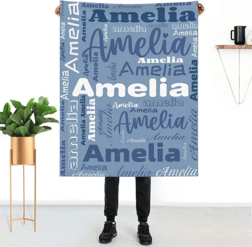 Miniatura 13 de Mantas personalizadas con nombre para niños, mantas de bebé personalizadas para niñas y niños con nombre, mantas de bebé personalizadas con nombre