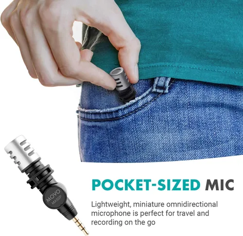 Miniatura 2 de Movo MA5SP - Micrófono de escopeta TRRS de 0.138 in para dispositivos iPhone o Android, micrófono omnidireccional para teléfono con rotación