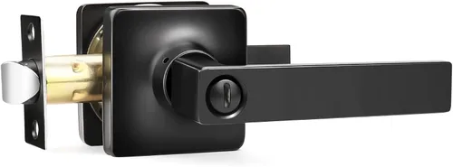 Miniatura 13 de GOBEKOR Paquete de 1 manija de paso, manijas de puerta negras para cerradura de puerta de armario, manija de puerta interior sin llave con cerradura