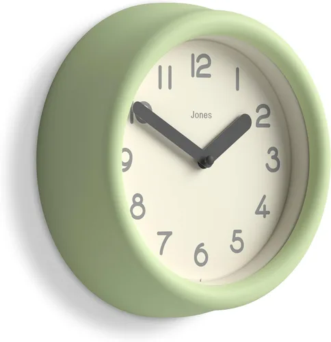 Miniatura 10 de JONES CLOCKS® Reloj de pared Fuze Reloj redondo pequeño Beige Diseño moderno juguetón con presencia escultórica suave Ideal para cocinas