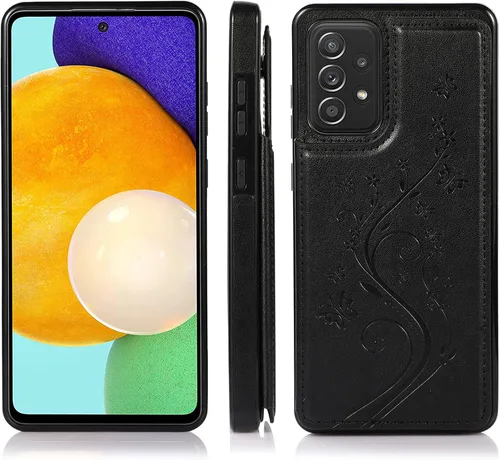 Miniatura 3 de Funda de teléfono para Samsung Galaxy A52 5G/4G con protector de pantalla de vidrio templado y tarjetero con soporte para tarjetero, soporte