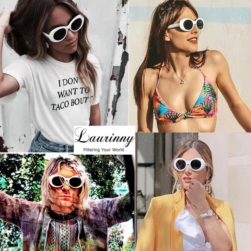 Miniatura 2 de Auténticas gafas de sol Clout Bold Oval Retro Mod Moda Gafas de sol Clout lente redonda