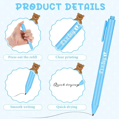 Miniatura 3 de CTOSREE 250 piezas de recuerdos para bebés, incluye bolígrafos, llaveros de ángel, bolsos, tarjetas para baby shower, revelación de género