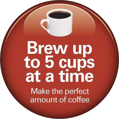Miniatura 4 de Hamilton Beach Cafetera de goteo de 5 tazas con cesta de llenado frontal fácil, diseño compacto, reloj programable, jarra de vidrio, pausa