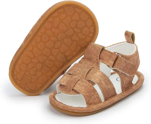 KIDSUN Sandalias para bebés y niñas, zapatos de playa de verano para bebés, suela de goma antideslizante, zapatos de cuna para primeros pasos