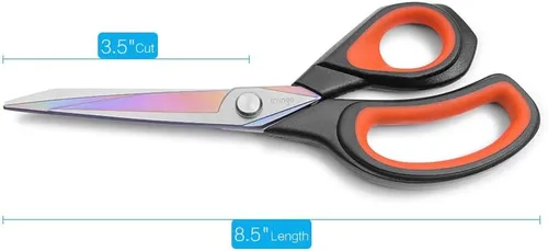 Miniatura 5 de LIVINGO Tijeras de Sastre Premium de Servicio Pesado Multiusos con Revestimiento de Titanio de Acero Inoxidable Forjado para Costura Tela Cuero