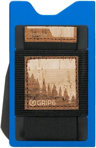 GRIP6 Carteras minimalistas para hombres Carteras delgadas para hombres Tecnología RFID Banda de dinero opcional, Azul profundo, Minimalista