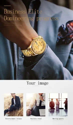 Miniatura 6 de OLEVS - Relojes de diamantes para hombres, relojes de vestir a prueba de agua, relojes analógicos de cuarzo de lujo con calendario de fecha y correa