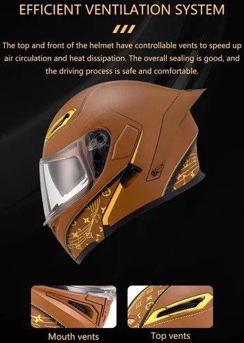 Miniatura 5 de Casco modular de motocicleta abatible, casco para moto de calle, casco modular con doble visera solar, casco de cara completa aprobado por DOT