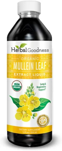 Miniatura 4 de Herbal Goodness Gotas de Gordolobo para los Pulmones - Apoyo Respiratorio, Extracto de Hoja de Gordolobo para los Pulmones, Desintoxicación