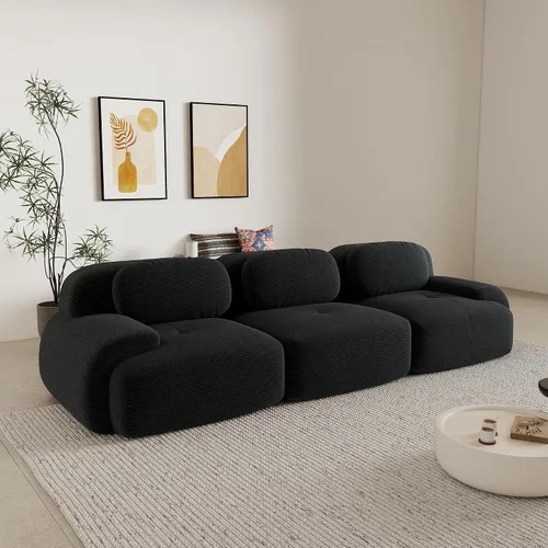 Miniatura 108 de Sofás modulares modulares sin hueso de 82 pulgadas para sala de estar, juego de sofá comprimido de 2 plazas, no requiere montaje, tela de pana, Verde