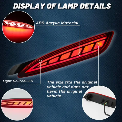 Miniatura 2 de Conjunto de Luz Antiniebla LED de Lente Roja para Parachoques Trasero Compatible con Mazda 6 2018-2021 cx5 cx-5 2022 Funciona como Lámpara