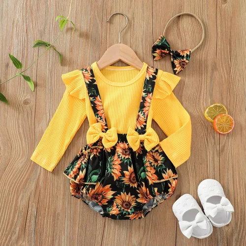 Miniatura 28 de Mameluco de encaje para bebé niña con volantes, manga larga, para recién nacido, otoño, invierno
