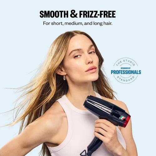 Miniatura 2 de Secador de pelo de alta velocidad BaBylissPRO 2000W Brushless Motor for All Hair Types, Engineered Airflow for Frizz-Free Results, Black, BRAP2