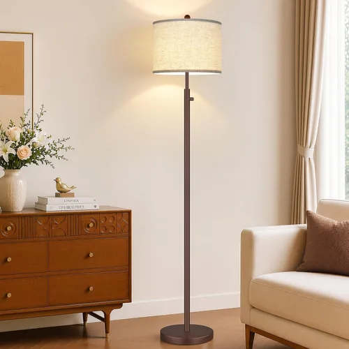 Nintiue 【Actualizado】 Lámpara de pie regulable para sala de estar, bombilla LED de 11W incluida, lámpara de pie moderna, lámpara de poste alta con