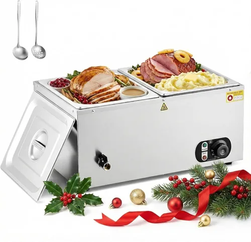 Miniatura 16 de WILPREP Calentador de alimentos comercial, calentador eléctrico de 1500 W para mostrador con control de temperatura ajustable de 86-185 °F