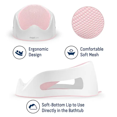 Miniatura 2 de Angelcare Soporte de baño para bebés (rosa) Ideal para bebés de menos de 6 meses (paquete de 2)