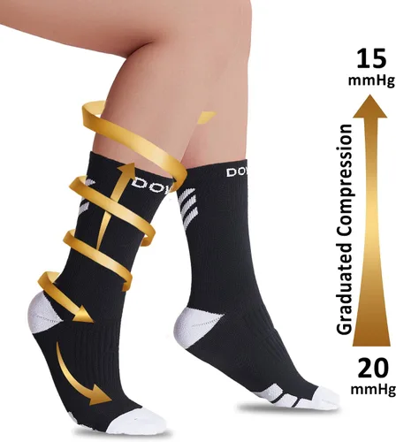 Miniatura 3 de Dovava Dri-tech Calcetines de compresión 15-20 mmHg (46 paquetes) Calcetines de secado rápido, deportivos para correr