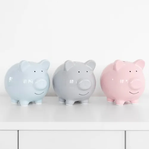 Miniatura 11 de Pearhead Alcancía Grande de Cerámica, Azul Claro, Ideal para Niños y Niñas, Ahorro de Dinero y Banco de Monedas, Decoración Perfecta para Cuarto