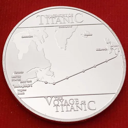 Miniatura 4 de RMS-Titanic - Moneda de desafío de mapa de viaje y barco