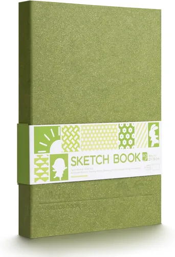 Arrtx Cuaderno de bocetos de tapa dura premium, 60 hojas/120 páginas, papel de dibujo grueso de 180 GSM sin ácidos, bloc de bocetos de tapa dura con