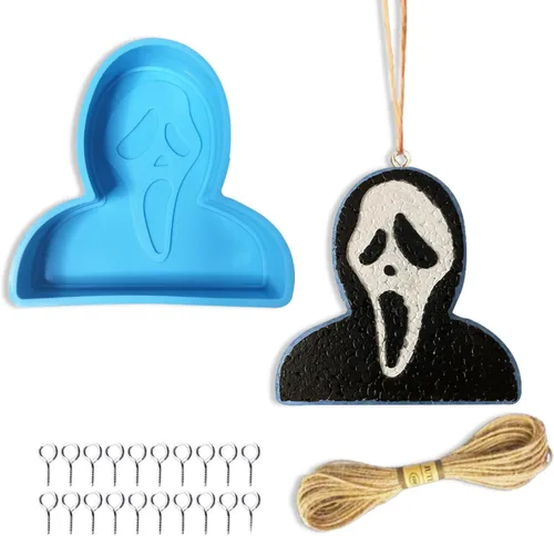 Molde de silicona para Halloween, molde de freshie de fantasmas gritos para cuentas aromáticas, kit de freshies de automóvil, suministros para Molde