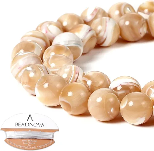 Miniatura 62 de Cuentas de ónix negro BEADNOVA con cuentas de cristal natural, piedras preciosas, redondas, sueltas, curativas de energía con cordón elástico de 01)