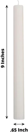 Miniatura 3 de Efavormart Paquete de 5 Velas cónicas de mecha acanalada sin perfume de 9" blancas premium, velas altas de cera acanaladas para cena Blanco