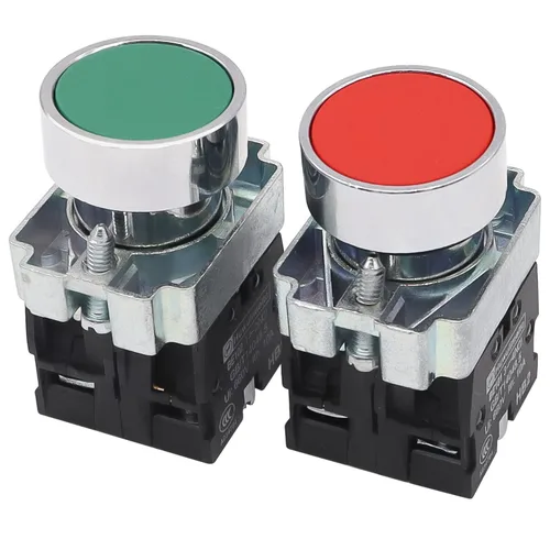 Miniatura 15 de mxuteuk 2pcs 1 NO 0.866 in Interruptor de botón momentáneo SPST Negro 660V 10A HB2-BA21-HH