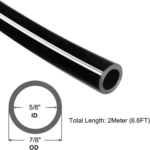 Miniatura 2 de QuQuyi 5/8" (16mm) ID x 7/8" (23mm) OD Manguera de Tubo de Vacío de Silicona Negra de Alta Temperatura Grado Alimenticio Tubo de Silicona Puro