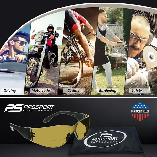 Miniatura 5 de proSPORT Lector bifocal clasificado de seguridad de las gafas de sol ANSI Z87 ligero sin montura deportivo al aire libre
