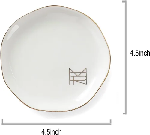 Miniatura 4 de Mrs - Plato de joyería para anillos, regalo para novia, bandeja decorativa para joyería para el hogar, para aretes, collares, bandeja de cerámica