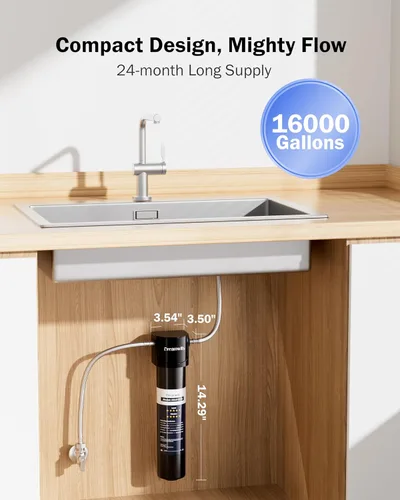 Miniatura 6 de Dreamwills DS15 - Sistema de filtro de agua para debajo del fregadero, filtración de grifo de cocina de conexión directa de 1.3 GPM, instalación sin