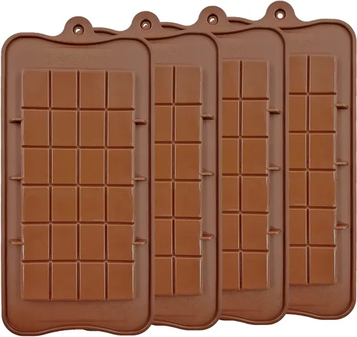 Miniatura 5 de Molde antiadherente de silicona para chocolate, de grado alimenticio y barras energéticas (3 moldes de barra de chocolate, juego de 3) (3)