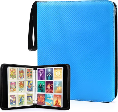 Miniatura 20 de WOT I Carpeta de lujo para cartas coleccionables, 540 bolsillos, fundas para carpeta de cartas coleccionables, carpeta de cuero rellenable de 3