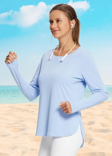 Miniatura 126 de BALEAF - Camisetas de sol de manga larga para mujer, con FPU 50+, para senderismo, ligeras, de secado rápido, protección contra rayos ultravioleta